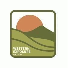 The Western Exposure Fine Art logo — a vintage pen-and-ink Western motif with the studio name in serif type.